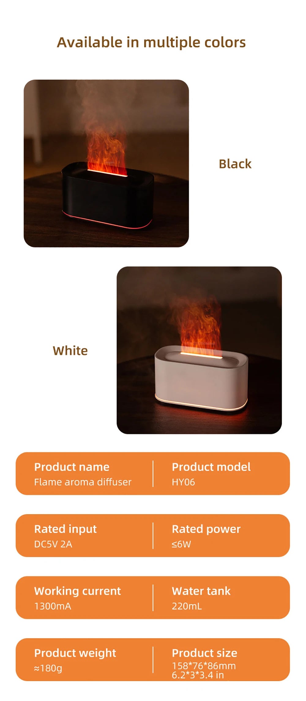 Aurora Flame Aroma Diffuser